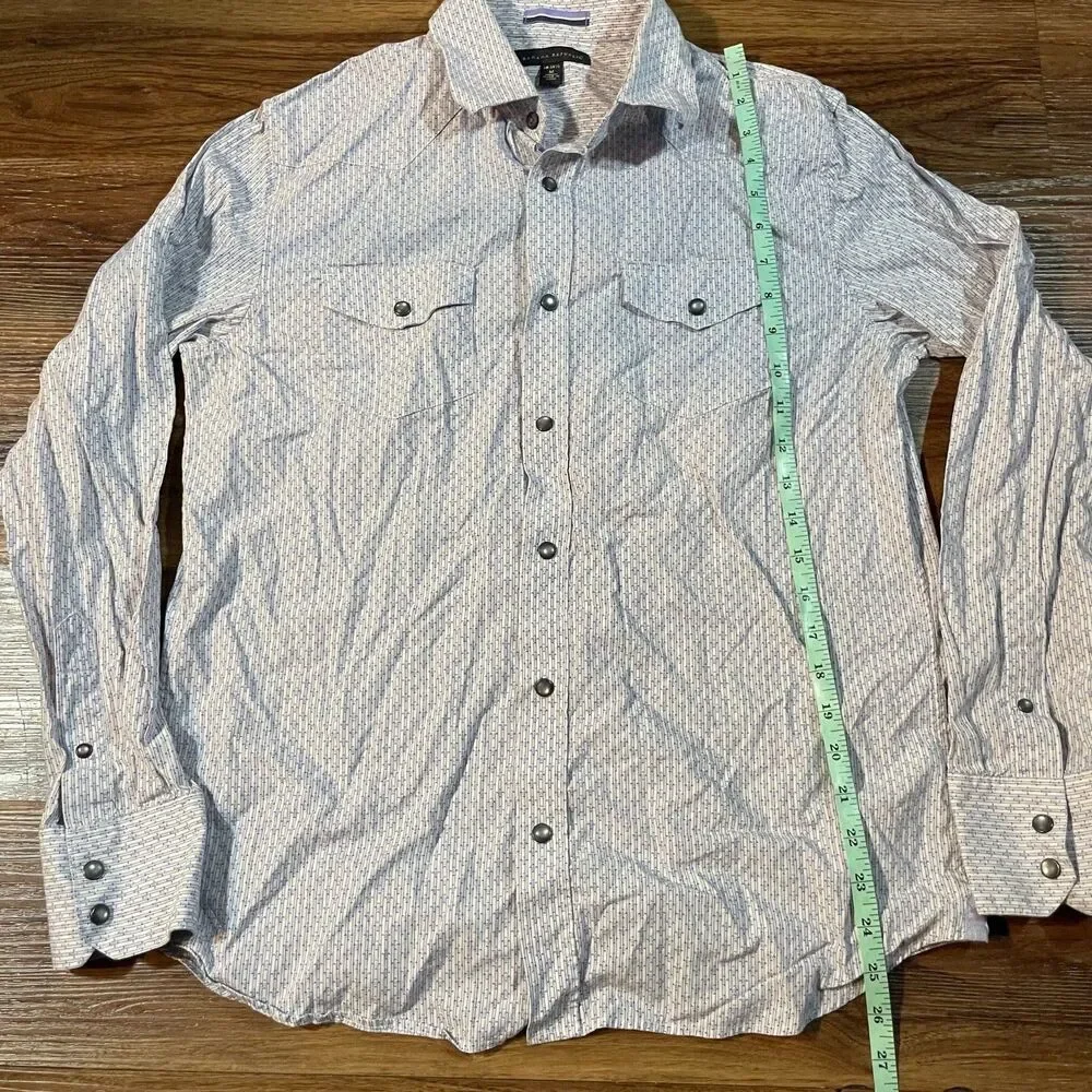 Banana Republic Shirt Slim Blue White Long Sleeve Button Up Cotton Men's Size M